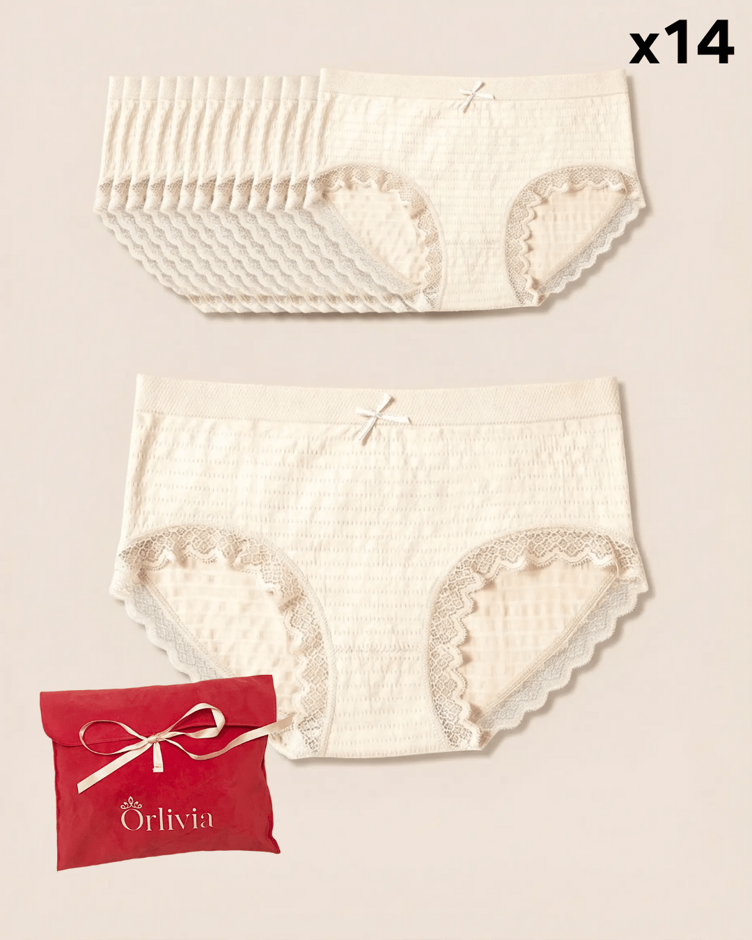 Lot de 14 Culottes Antibactériennes - Beige