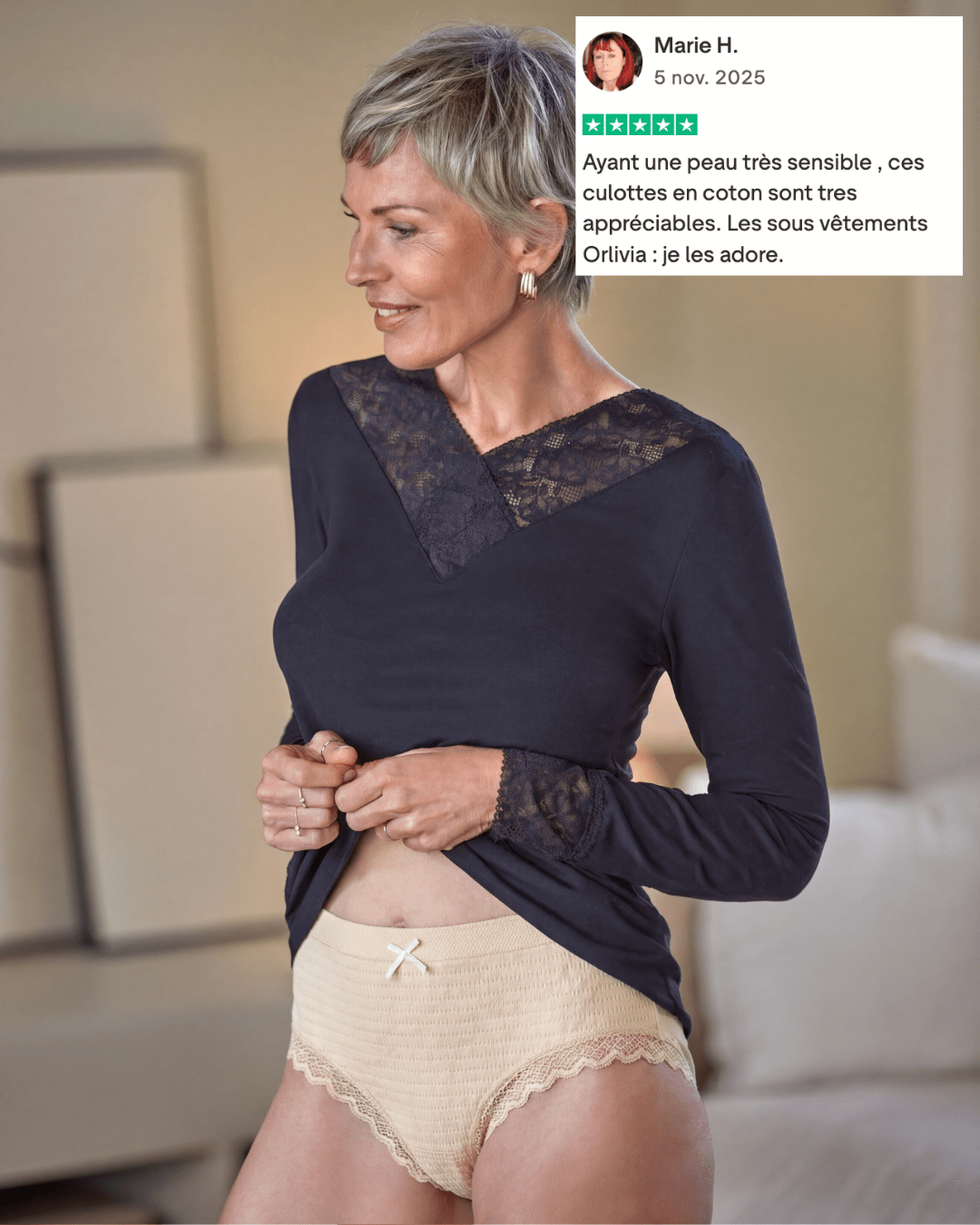 Lot de 7 Culottes Antibactériennes - Beige