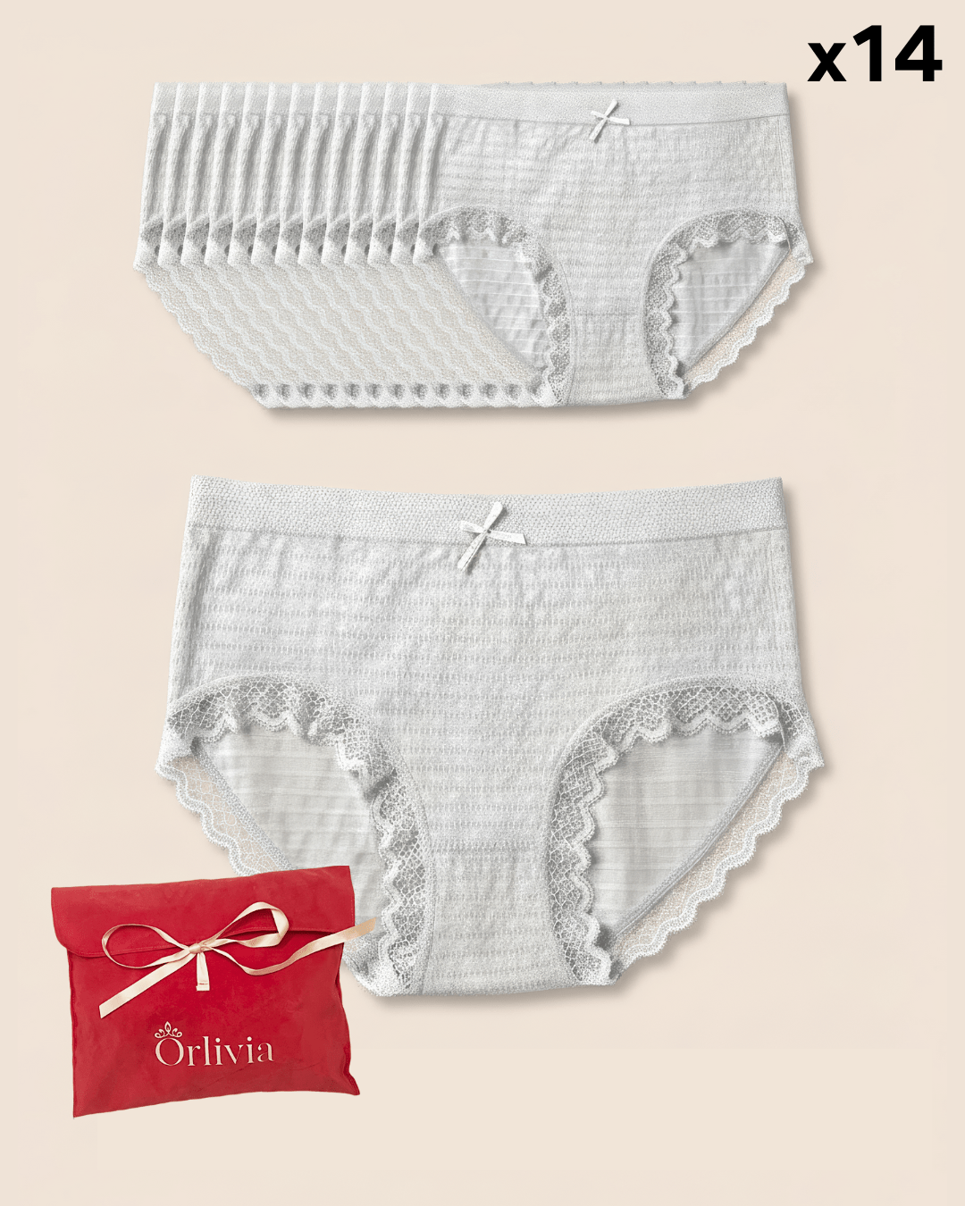Lot de 14 Culottes Antibactériennes - Gris